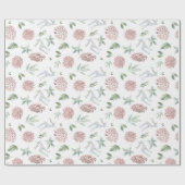 Elegant kerstfloreel patroon met herten cadeaupapier (Vlak)