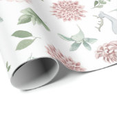 Elegant kerstfloreel patroon met herten cadeaupapier (Rol Hoek)