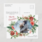 Elegant kerstfoto-feestdag briefkaart (Voorkant / Achterkant)