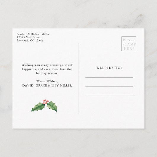 Elegant kerstfoto-feestdag briefkaart (Achterkant)