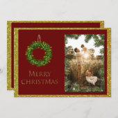 Elegant kerstfoto Persoonlijke naam Feestdagenkaart (Voorkant / Achterkant)