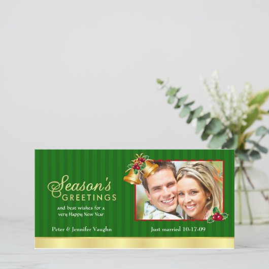 Elegant kerstfotokaarten feestdagenkaart (Staand voorkant)