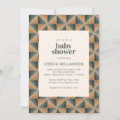 Elegant kerstgeometrisch groen Baby shower Kaart (Voorkant)