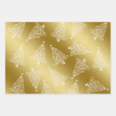 Elegant kerstgoud en wit patroon inpakpapier vel (Voorkant)