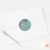 Elegant Kerstgoud Heart, Holly Berry Ronde Sticker (Envelop)