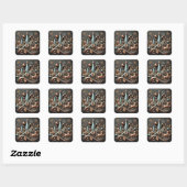 Elegant kerstgoud-Roos Vierkante Sticker (Vel)