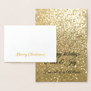Elegant kerstgouden glitteraar folie kaarten