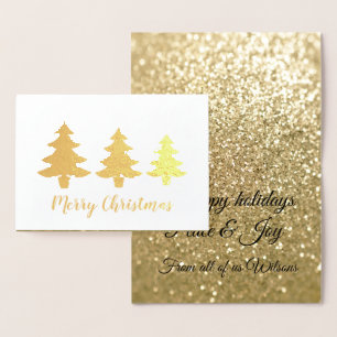 Elegant kerstgouden glitteraar folie kaarten