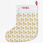 Elegant kerstgouden patroon op wit grote kerstsok (Achterkant)