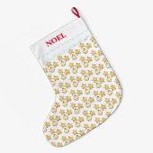 Elegant kerstgouden patroon op wit grote kerstsok (Achterkant (Hangend))