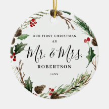 Elegant kerstgrenery Mr. & Mrs.