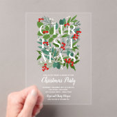 Elegant kerstgroen acryl uitnodigingen (Insitu (Draagbaar))