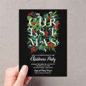 Elegant kerstgroen acryl uitnodigingen (Insitu (Draagbaar))