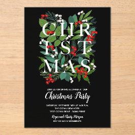 Elegant kerstgroen acryl uitnodigingen