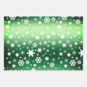 Elegant kerstgroen en wit patroon inpakpapier vel (Voorkant 2)