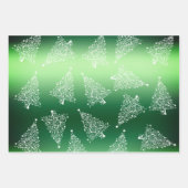 Elegant kerstgroen en wit patroon inpakpapier vel (Voorkant)