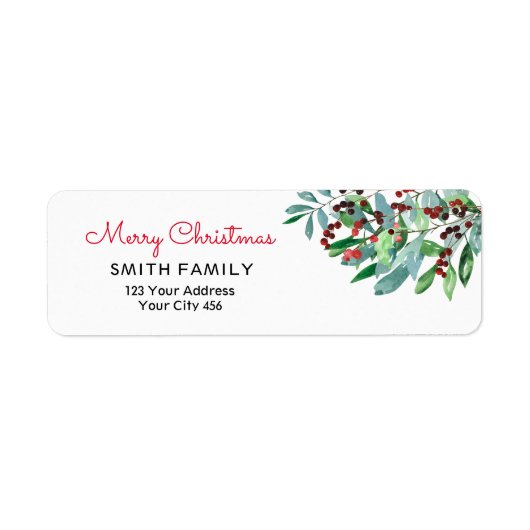 Elegant kerstgroen etiket (Voorkant)