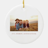 Elegant kerstgroen monogram familie keramisch ornament (Achterkant)