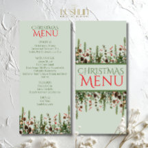 Elegant kerstgroen vakantie platte menu