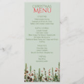 Elegant kerstgroen vakantie platte menu (Voorkant)
