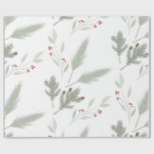 Elegant kerstgroen verpakkingspapier cadeaupapier (Vlak)