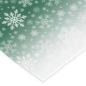Elegant Kerstgroen wit Snowflake Patroon Korte Tafelloper (Hoek)