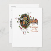 Elegant  kerstgroet met Holly Briefkaart (Voorkant / Achterkant)