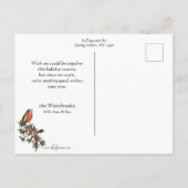 Elegant  kerstgroet met Holly Briefkaart (Achterkant)