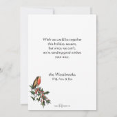 Elegant  kerstgroet met Holly Feestdagenkaart (Achterkant)