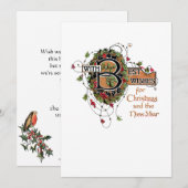 Elegant  kerstgroet met Holly Feestdagenkaart (Voorkant / Achterkant)