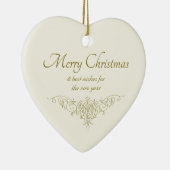 Elegant kersthart  kalligrafie CC1142 Keramisch Ornament (Rechts)