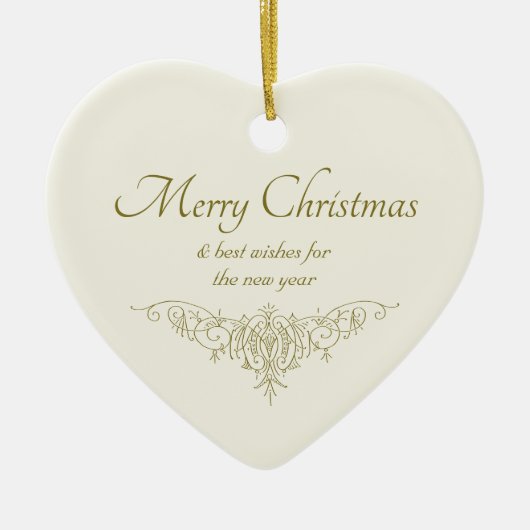 Elegant kersthart  kalligrafie CC1142 Keramisch Ornament (Voorkant)