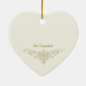 Elegant kersthart  kalligrafie CC1142 Keramisch Ornament (Achterkant)