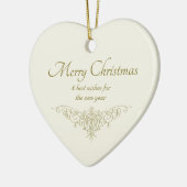 Elegant kersthart  kalligrafie CC1142 Keramisch Ornament (Links)