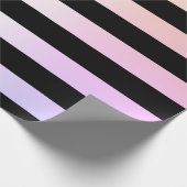 Elegant kerstholografisch en zwarte streep cadeaupapier (Hoek)