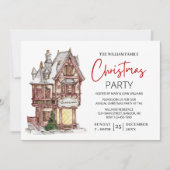 Elegant Kersthuis Familie Kaart (Voorkant)