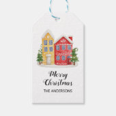 Elegant kersthuis Gift Label Cadeaulabel (Voorkant)