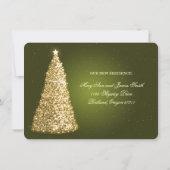 Elegant kersthuwelijk Elopement Gold Green Kaart (Achterkant)