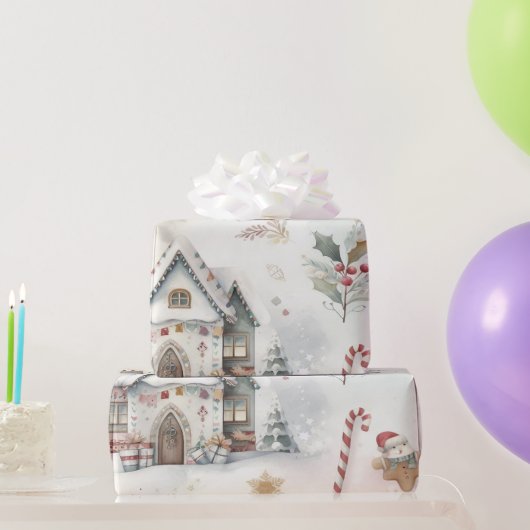 Elegant kerstinpakpapier ontwerp cadeaupapier (Feestgeschenken)