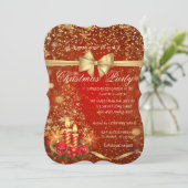 Elegant kerstkaarsen, Boom Company Party Kaart (Staand voorkant)