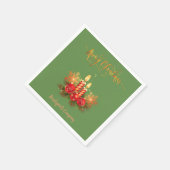 Elegant kerstkaarsen, boomtakken, boxen servet (Hoek)