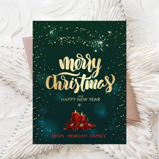 Elegant kerstkaarsen feestdagen kaart
