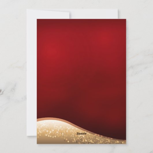 Elegant kerstkaarten Mousserende bomen Rood Feestdagenkaart (Achterkant)