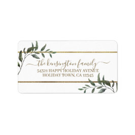 Elegant kerstkantoor Gold Foil Holiday Etiket