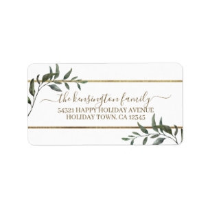 Elegant kerstkantoor Gold Foil Holiday Etiket
