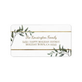 Elegant kerstkantoor Gold Foil Holiday Etiket (Voorkant)