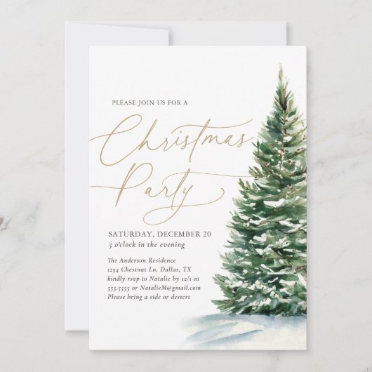 Elegant kerstkerstfeest in de winter kaart (Voorkant)