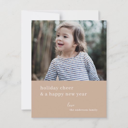 Elegant kerstkheer | Foto van Taupe Clay Feestdagenkaart (Voorkant)