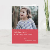 Elegant kerstkheer | Roodfoto van frambozen Feestdagen Kaart (Voorkant)