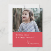 Elegant kerstkheer | Roodfoto van frambozen Feestdagenkaart (Voorkant)